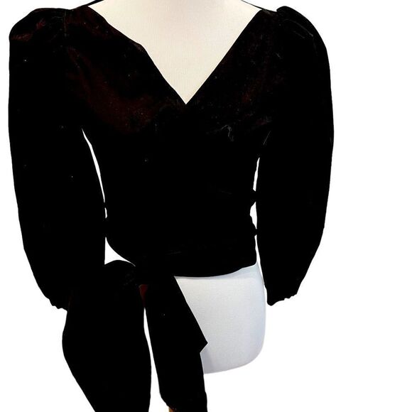 COPY - WAYF Wrap Black Blouse new. Size Med - Picture 1 of 3